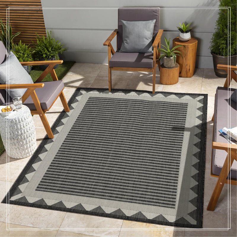 Tapis anthracite intérieur / extérieur, Tapis de couloir 2 pi 7 po x 7 pi 3 po