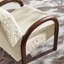 Lunet Faux Shearling Accent Armchair In Ecru-585063378