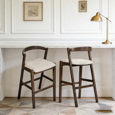 Indoor Rubberwood Barstool, Dark Brown