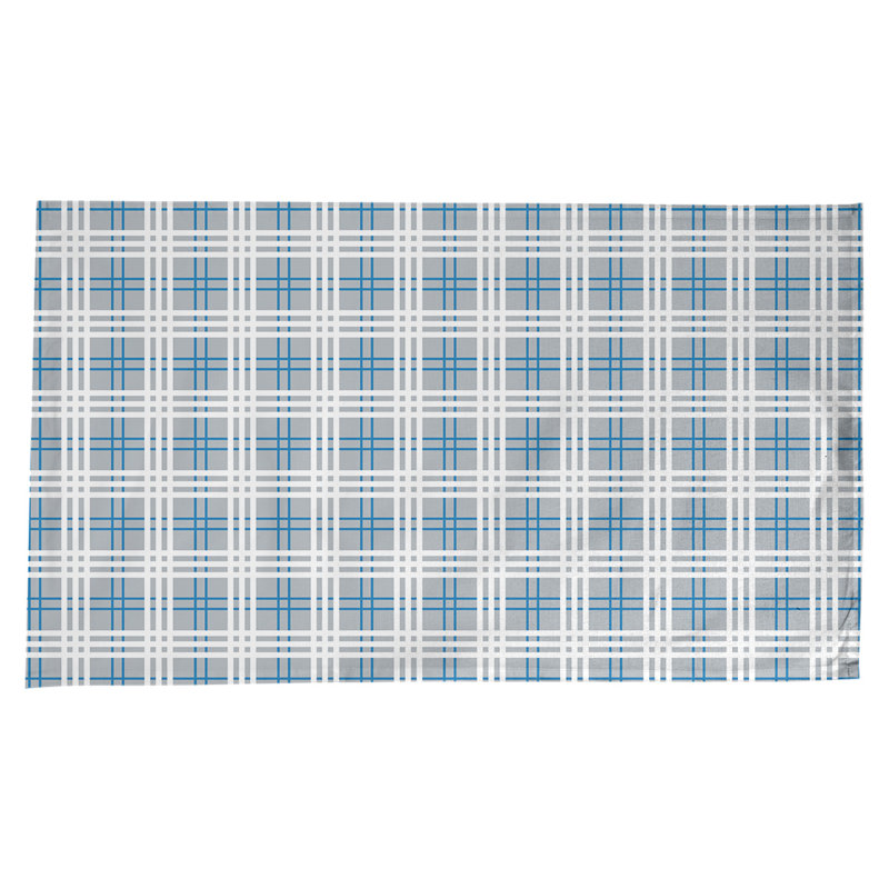 Nappe en mélange de coton à carreaux, Argent / bleu Honolulu / blanc