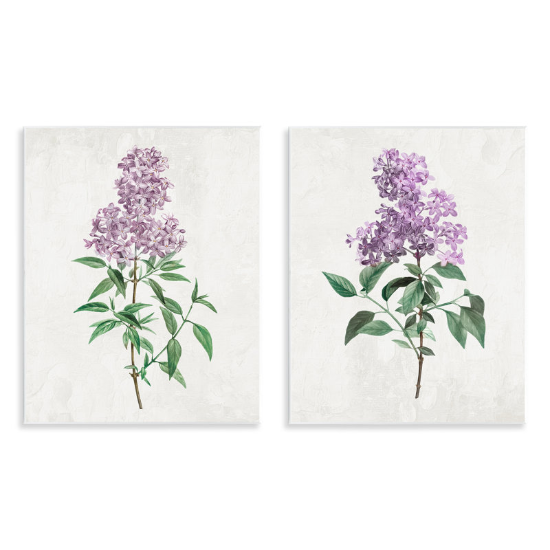 Ensemble de 2 plaques murales Herbace Lilac Blooms, design par Kim Allen