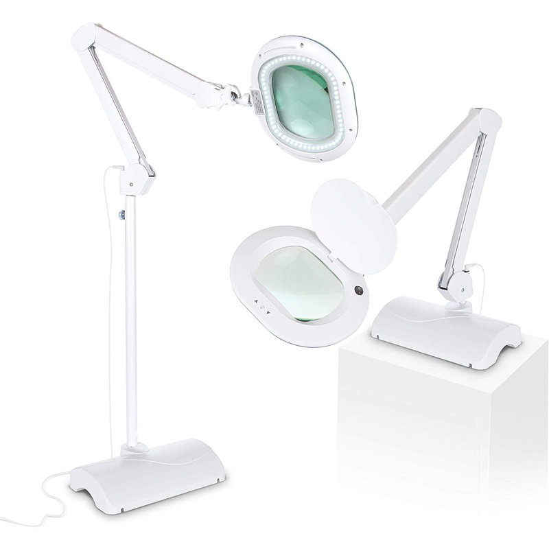 White Adjustable Arc Energy Star Magnifying Floor Lamp