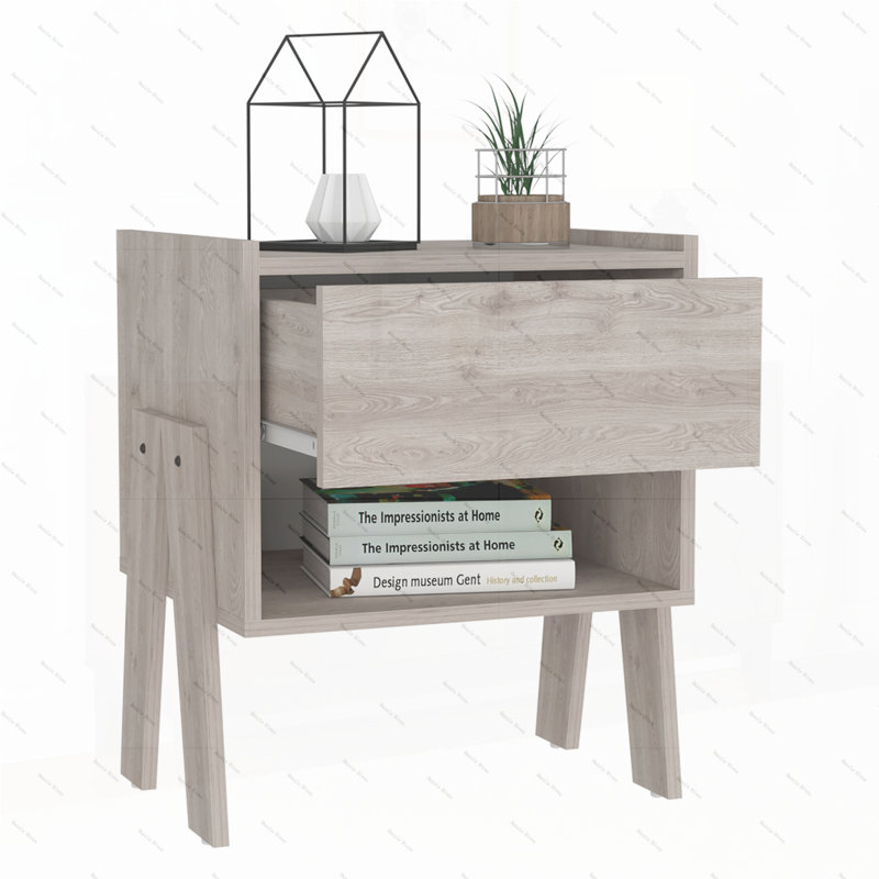 Table de chevet à 1 tiroir 551 po gris clair, Gris clair