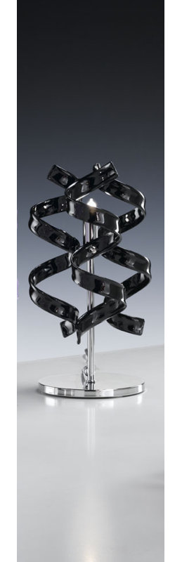 Astro Metal Novelty Lamp, Black Glass, Chrome