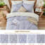 Ensemble de housse de couette rayée en coton délavé avec fermeture à glissière et attaches de coin-132664412-132664413