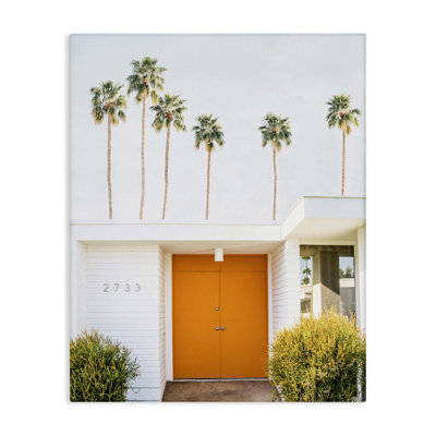 «Stupell Industries Palm Springs», art mural sur toile orange par Sissi et Seb