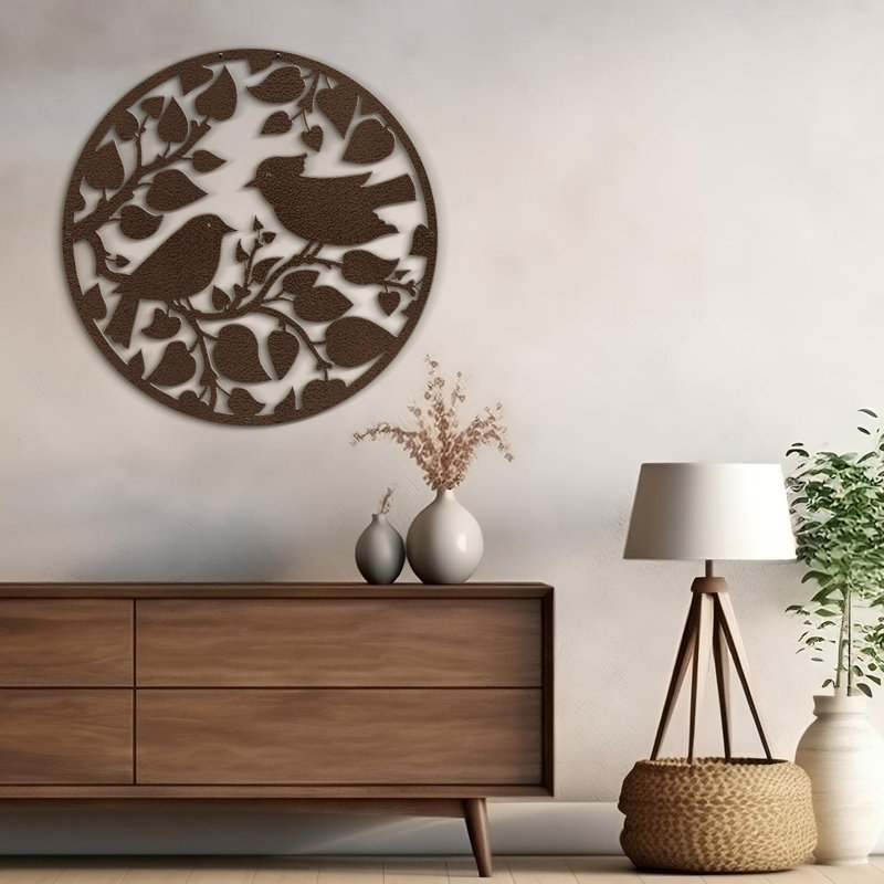 Wall Decor Metal, 18" H x 18" W x 0.05" D, Bronze