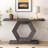 Modern Entryway Table With Innovative Hollow Hexagon Leg Structure & Premium Fir Veneer Finish-1194206074