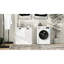 Armoire à linge blanche avec deux compartiments. Style contemporain. Sacs amovibles pour l'organisation. Peinture E1. Stable et sécuritaire. Surface. . Guide d'assemblage inclus. Capacité de 100 livres - Blanc.
