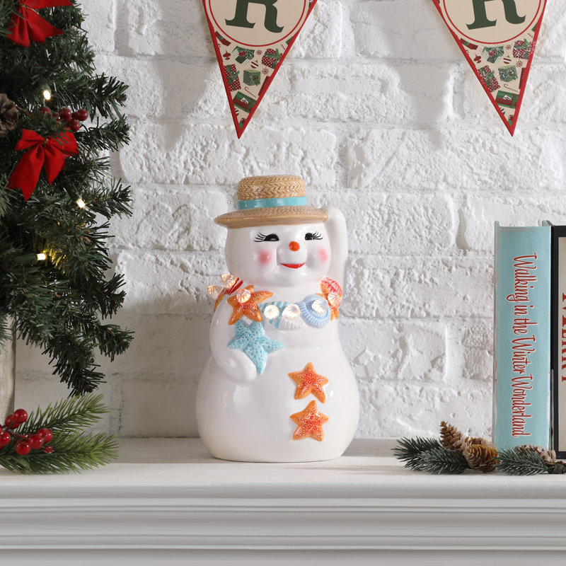 Bonhomme de neige en céramique 10 po
