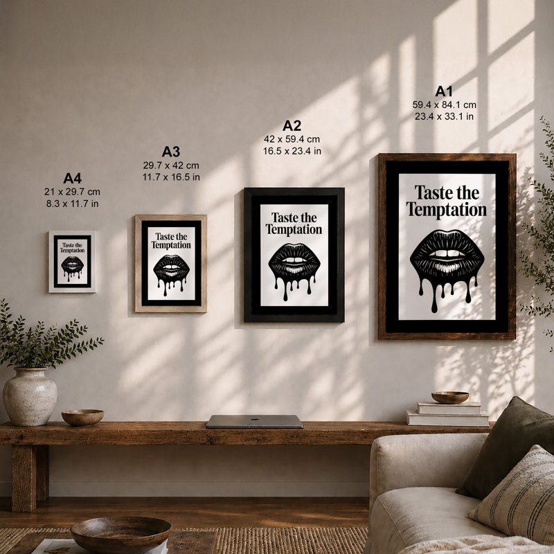 Taste the Temptation Modern - Framed Print, A3 - 42.0 x 29.7 cm, Unframed