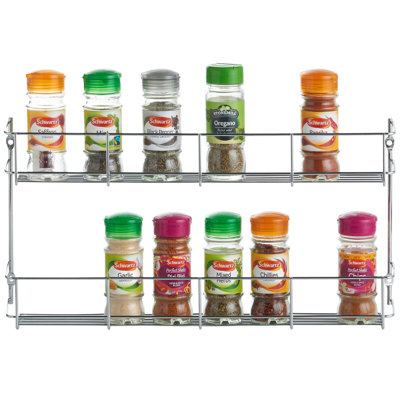 Wall Stainless Steel Spice Rack with Adjustable Racks
