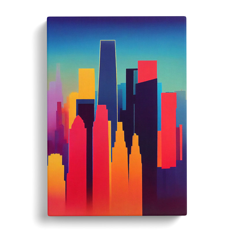 XC1022-1408X City Skyline Colour Blast Abstract - Wrapped Canvas Print, 76cm H x 50cm W x 3cm D