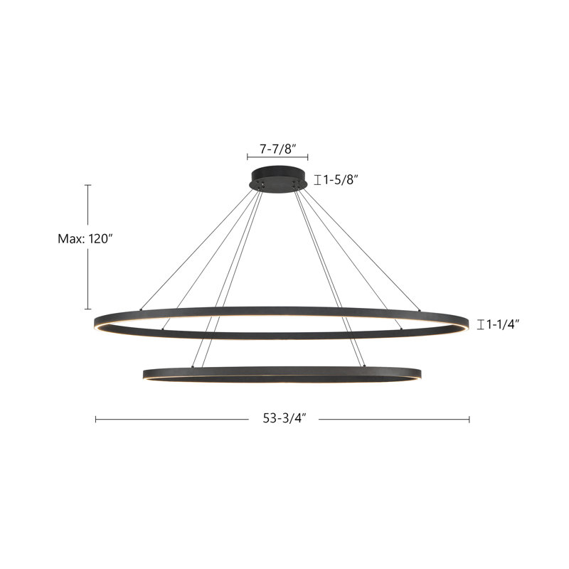 Ovale 2 - Light LED Chandelier, White