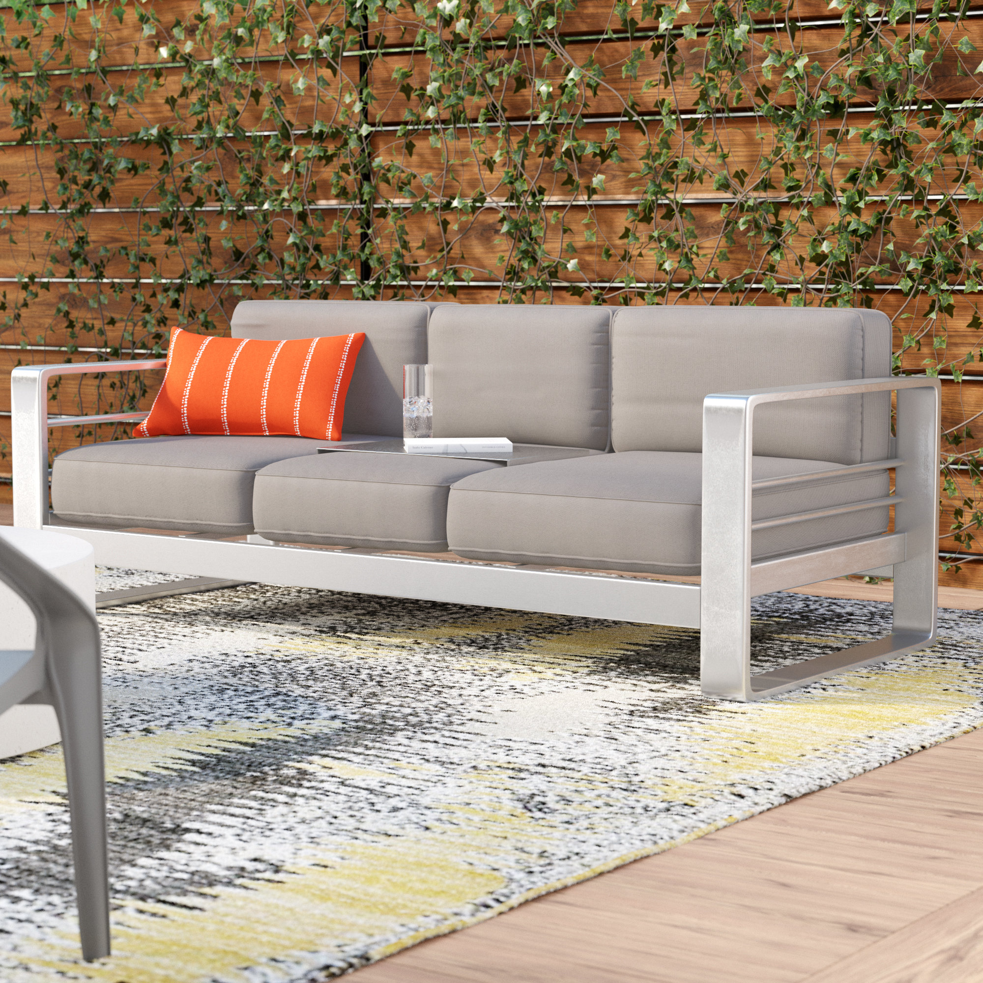 Furst patio discount sofa with cushion