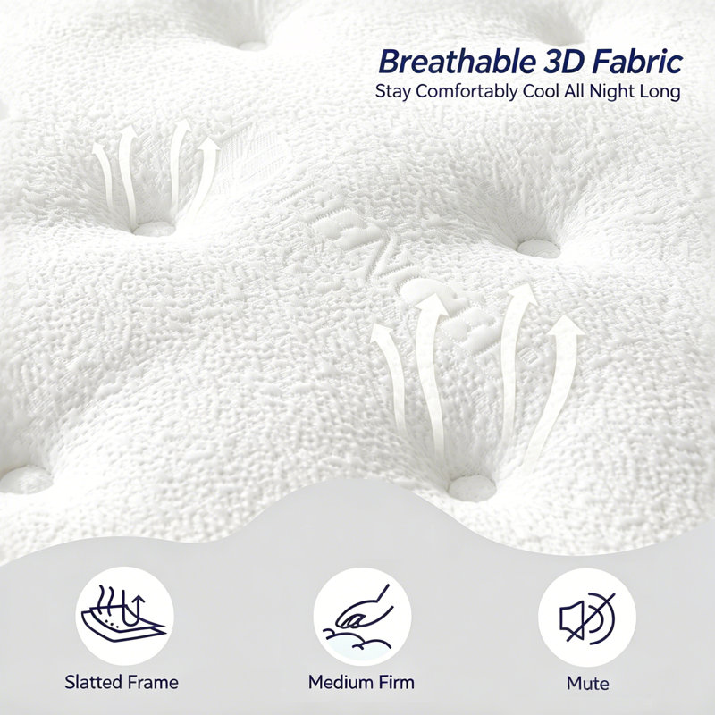 28cm 9-Zone Gel Memory Foam Pocket Sprung Mattress, King(150x200x28cm)