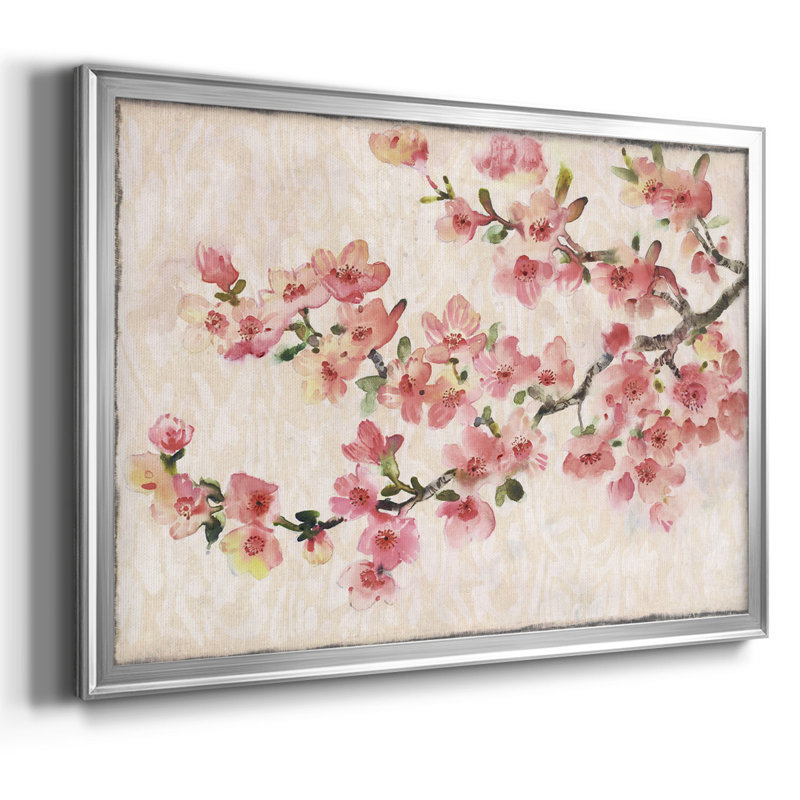 «Cherry Blossom Composition I», reproduction d'art sur toile simple, H 14 po x l 20 po x P 1,5 po, Argent