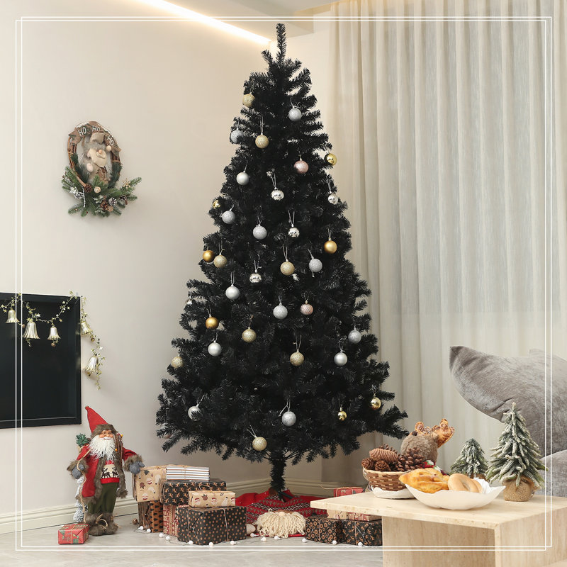 9ft Tall Artificial Christmas Tree, 8.9' H, Black