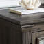 Meuble télé Style avec foyer et découpes pour câbles, gris, l 59,27 po x P 15,12 po, H 31,7 po, pour téléviseurs de 65 po