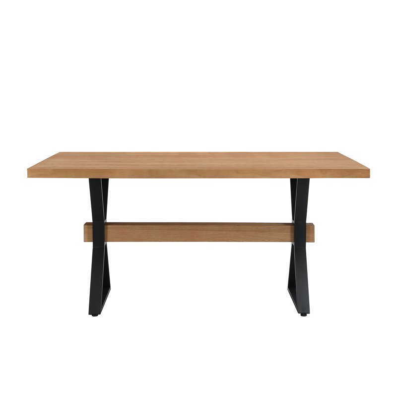 X-Shaped Legs Dining Table (Natural), Natural