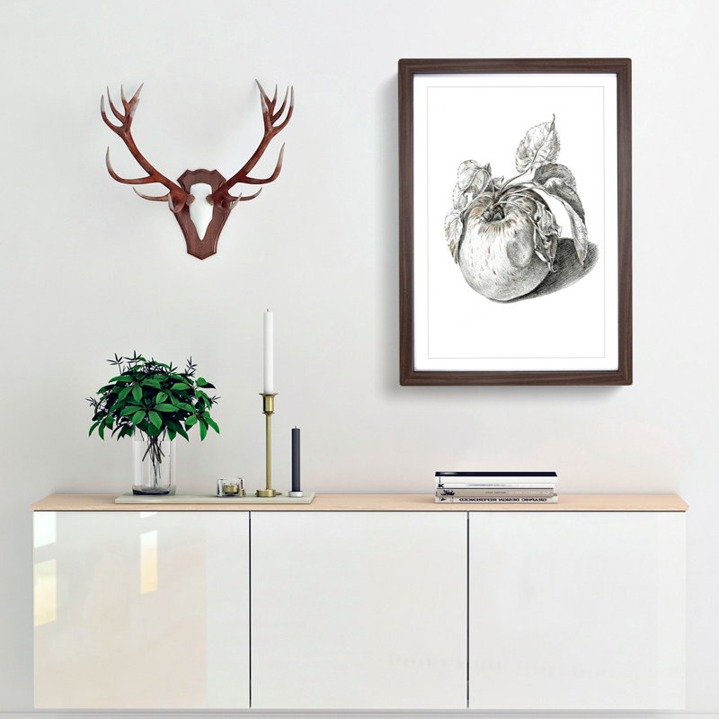 Apple by Jean Bernard - Single Picture Frame Print, Walnut Framed, 33cm H x 24cm W x 2cm D
