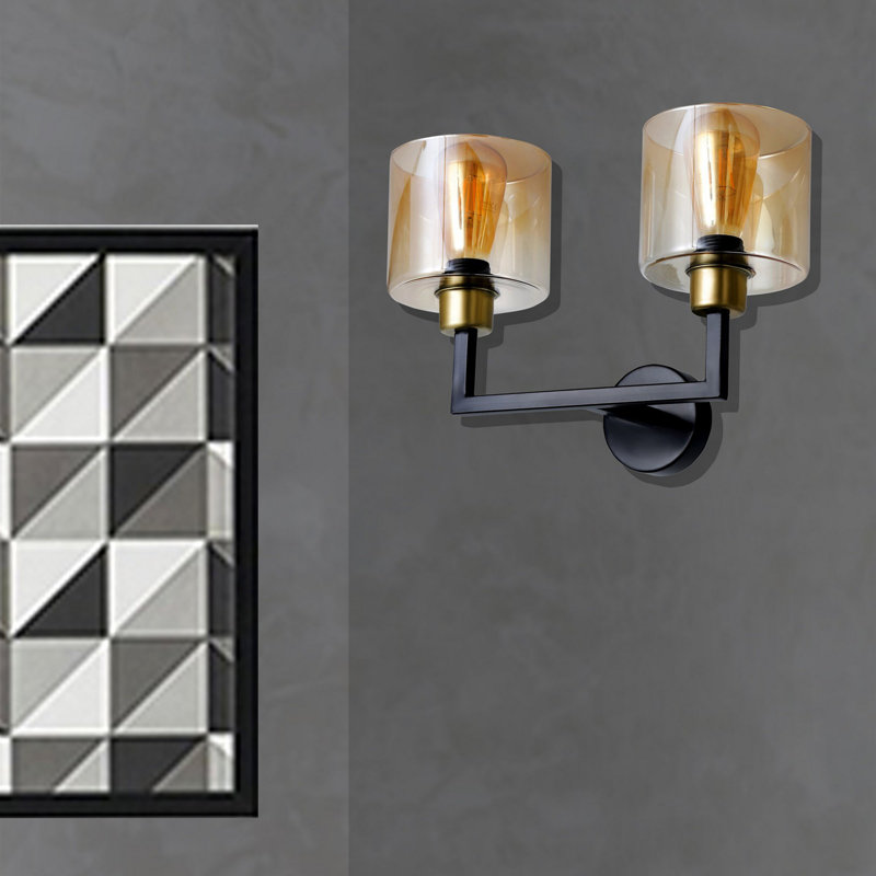 Modern Vintage Wall Lamp, Metal Body with Glass Cap, 13.8 x 7.9 x 10.2 inches | E27 Socket, Max 40W | Electrostatic Oven Dried Paint | Scandinavian Glam Design for Home Decor, Elegant Lighting Solution