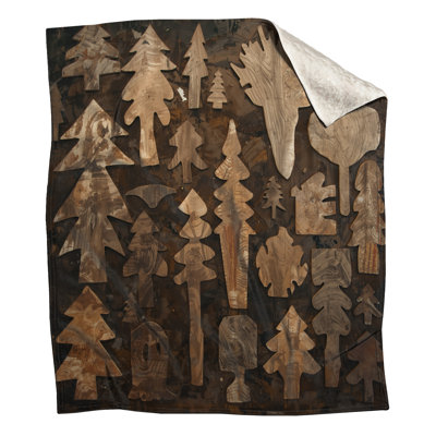 Wooden Tree Silhouettes Blankets