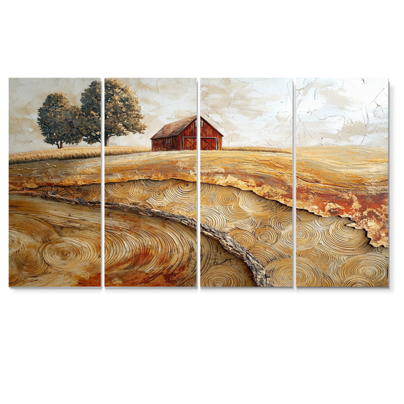 Declo - Barn Wall Art - Art mural traditionnel sur toile, 4, H 28 po x l 48 po
