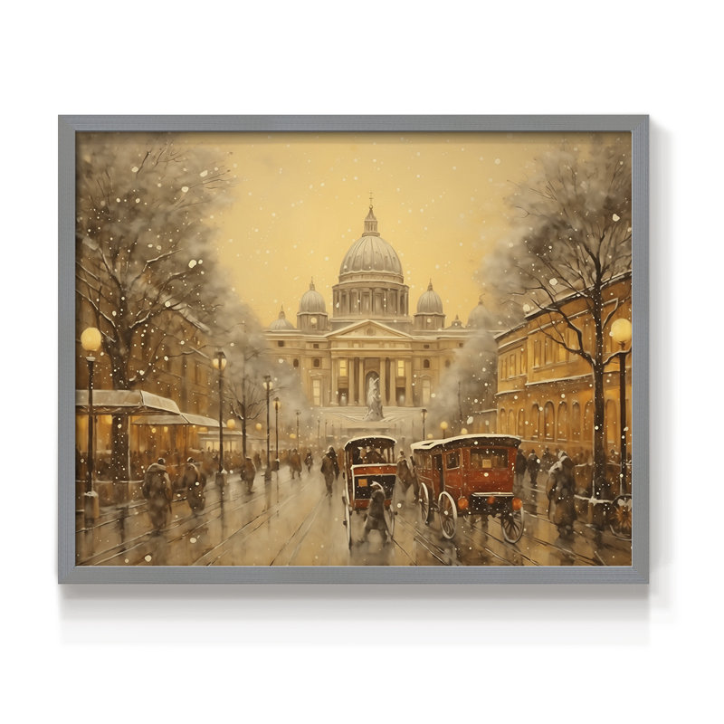 Chirstmas Art-CCCXXXVI -Framed Print - Restickable, H 11 po x l 14 po, Gris