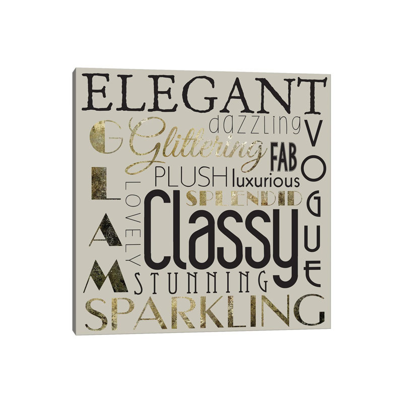 Glamour Gold III by Melody Hogan - Wrapped Canvas Print, 30.48 cm H x 30.48 cm W
