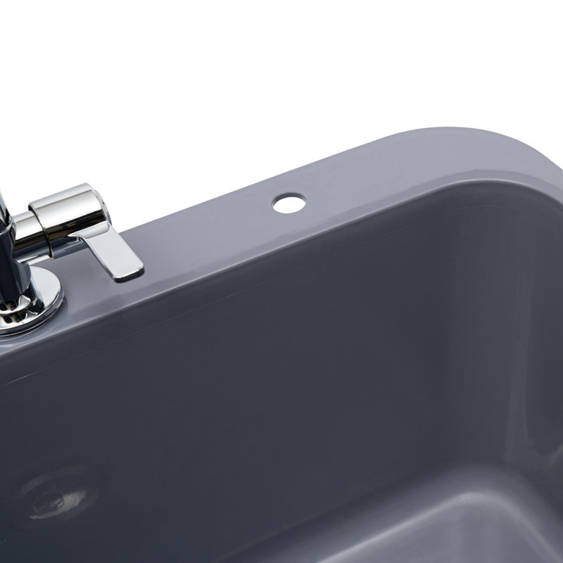 Évier utilitaire autoportant avec tablette de rangement et robinet ajustable Évier utilitaire en PP pour restaurant, buanderie et garage