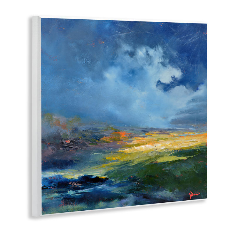 «Stormy Abstract Landscape», art mural sur bois par Patrick Dennis