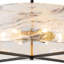 Modern 6-Light Cloud Glass Drum Chandelier