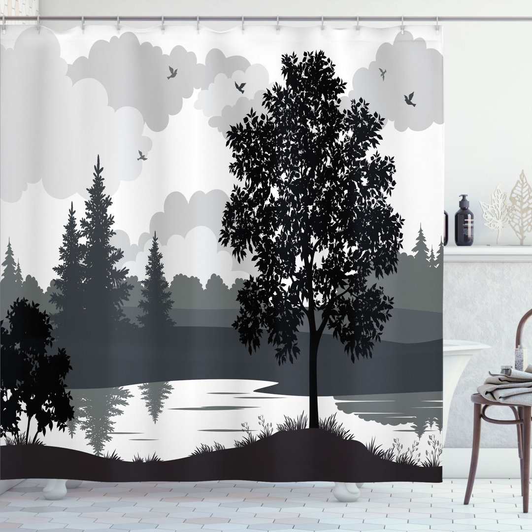 Burrell Shower Curtain with Hooks Included Loon Peak® 