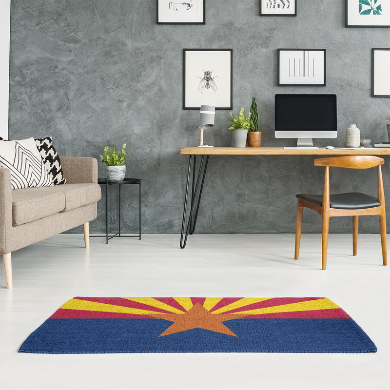 Tapis noir en chenille Arizona Flag, Rectangle 3 pi x 5 pi