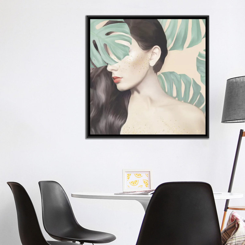 «Monstera Suara», impression sur toile, H 18 po x l 18 po x P 1,5 po, Toile avec cadre flottant noir, Pas de tapis