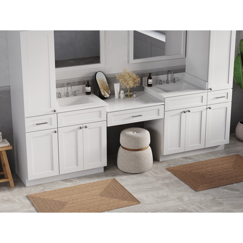 Meuble-lavabo double 108 po Disar, Blanc