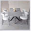 Ensemble de table de salle à manger extensible pour 4 à 8 personnes, chaises rembourrées douces, dossier incurvé, grande table de cuisine, design moderne et durable-119365235