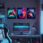 40*30,3Pcs Framed Gaming Canvas Wall Art Prints Cool Video Gamer Painting Neon Gamepad Headphones.