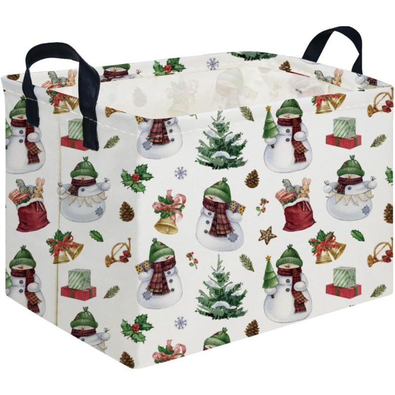 Panier de Noël rectangulaire, panier de chambre de bébé, panier à linge imperméable, panier à linge pliable en toile, organisateur de jouets, décoration de salle de Noël, panier-cadeau