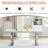 69" Faux Marble Dining Set Of 7, Stainless Steel H-Frame Table & Velvet Tufted Seating With Ring Pulls-1369876819-1369876825-1369876828