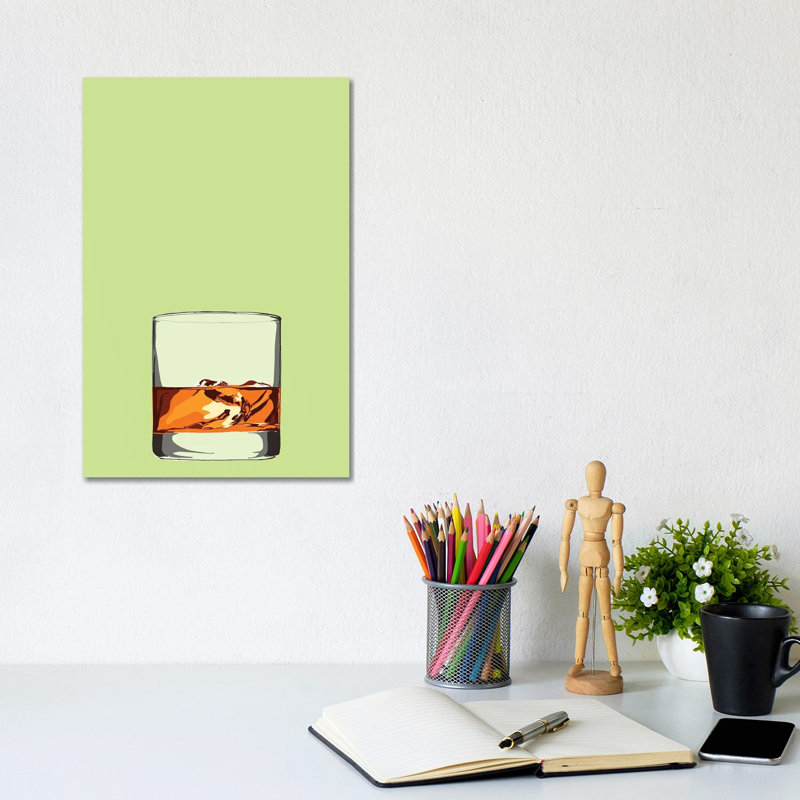 Glass Of Whisky - Wrapped Canvas Painting, 20.32 cm H x 30.48 cm W