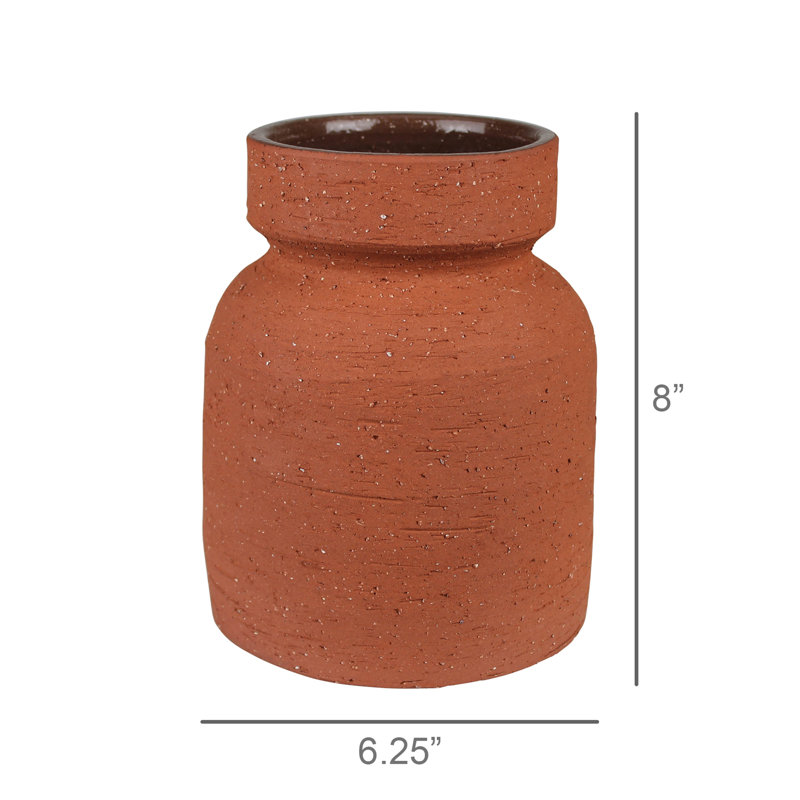 Vase Kosta, ciment terre cuite - court