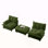 Canapé modulaire modulaire 77 po en forme de L avec repose-pieds en chenille de 77 po avec siège à lattes profondes et treillis confortable, pour salon, chambre à coucher et appartement, vert