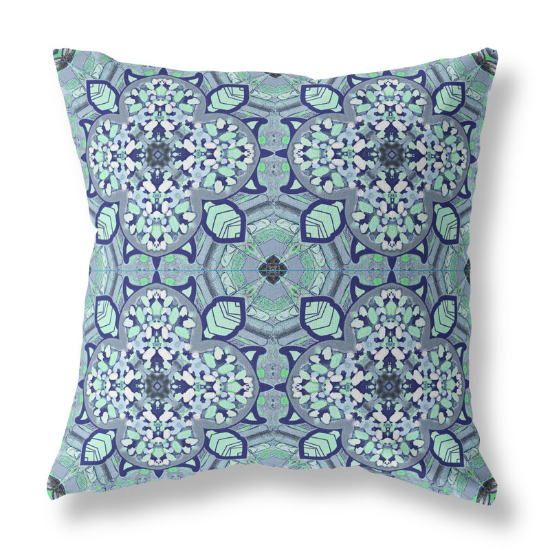 Housse de coussin carré et insert, 18" x 18", Bleu pâle / turquoise