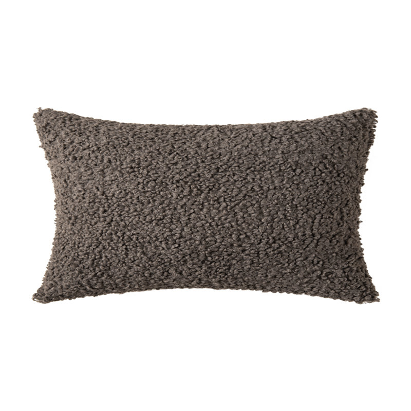 Housse de coussin en fausse fourrure de mouton, Brun