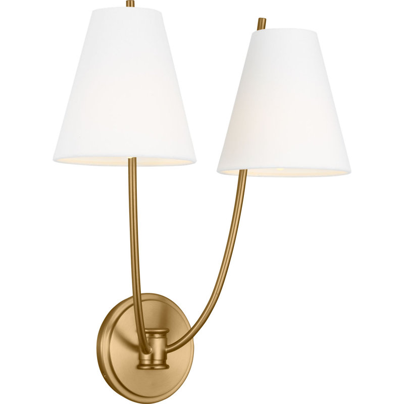 Marina 18 Double Sconce, Burnished Brass
