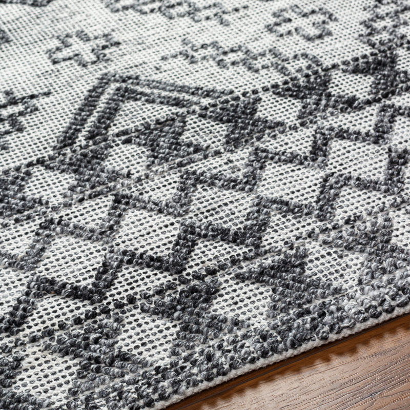 Geometric Area Rug, Dark Gray, Runner 2'6" x 8'