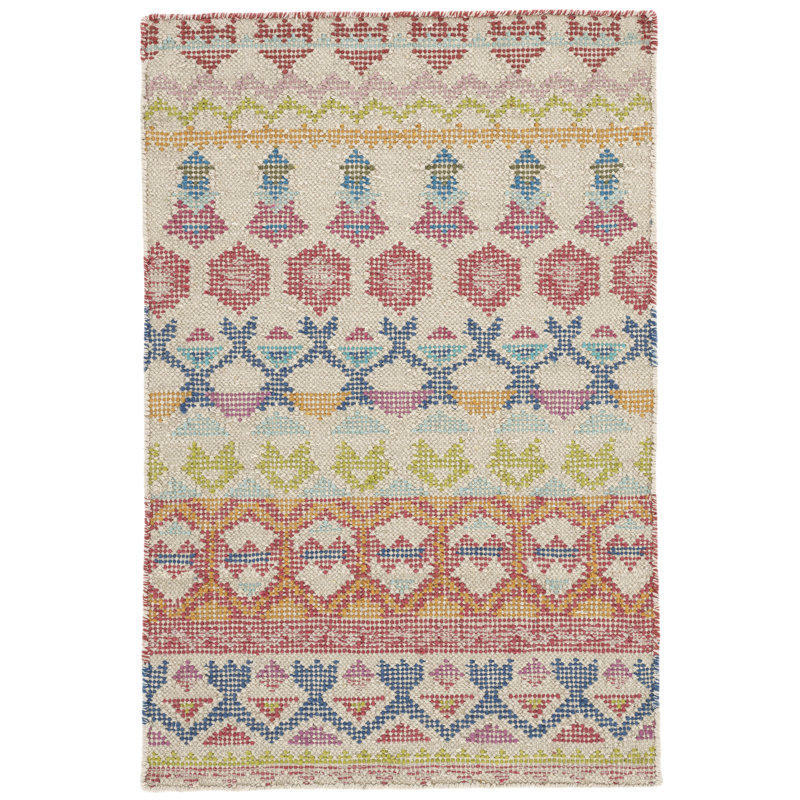 Stony Brook Multi Hand Loom Knotted Cotton Rug, Rectangle 7'6" x 9'6"
