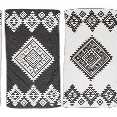 PureCotton Yucatan Dual Layer Turkish Towel - 39x71 Inches, Black